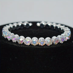 Rhinestone Inlaid Bridal Bangle Bracelet