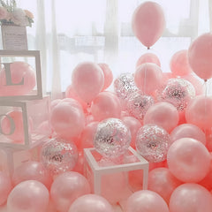 20pcs Pink Confetti Balloon Set For Parties & Events