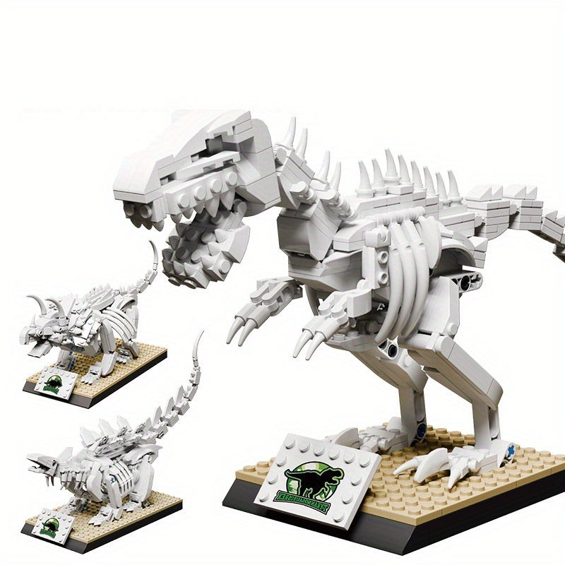 Museum Dinosaur Building Blocks Set - Triceratops Stegosaurus T Rex Fossils