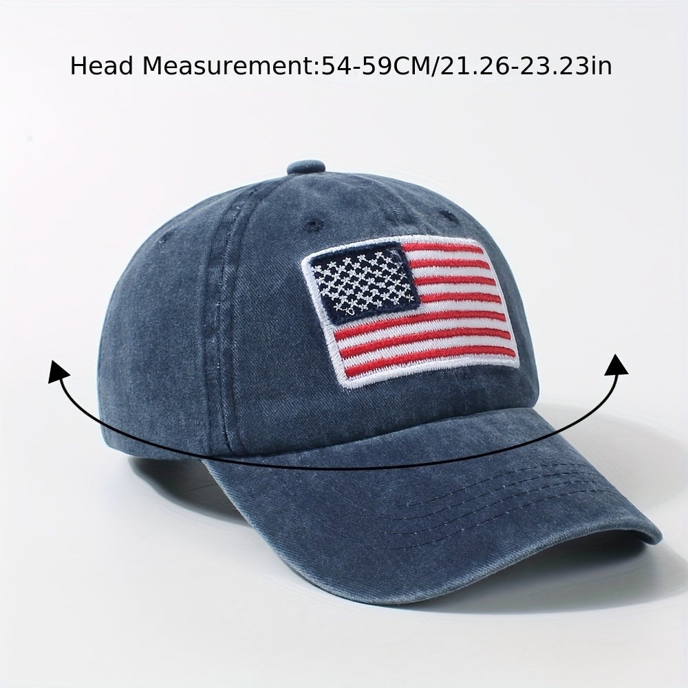 Flag Embroidery Baseball Cap Distressed Independence Dad Hats Unisex Sun Hats