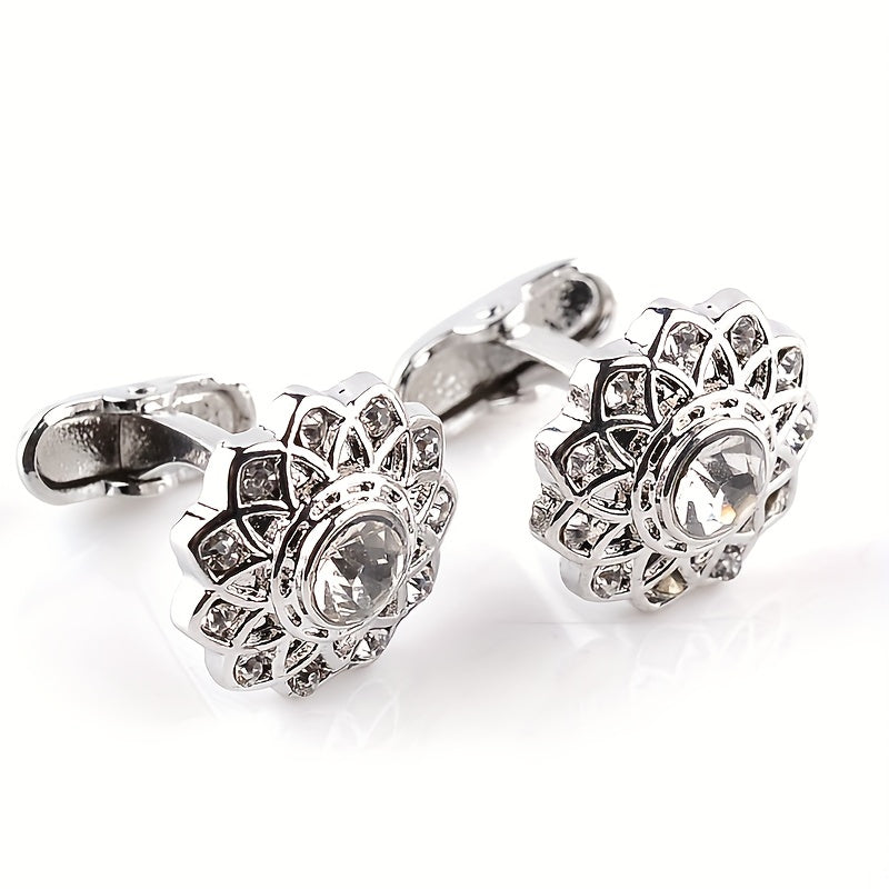 French Cufflinks Rhinestone Cuff Nails Pair