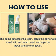Dog Paw Cleaner Foam 100ml with Silicone Brush