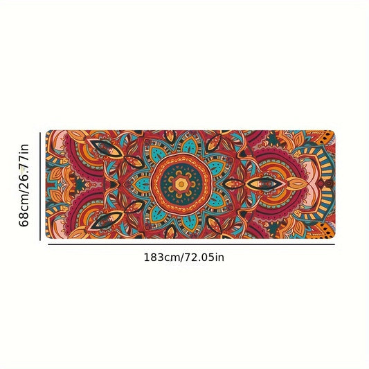 1.5mm Yoga Mat Flower Pattern 6.0ft Soft Fitness Mat