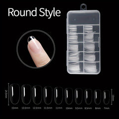 100pcs Clear Acrylic Coffin Nails Full Cover Tips DIY Nail Art Salon Use