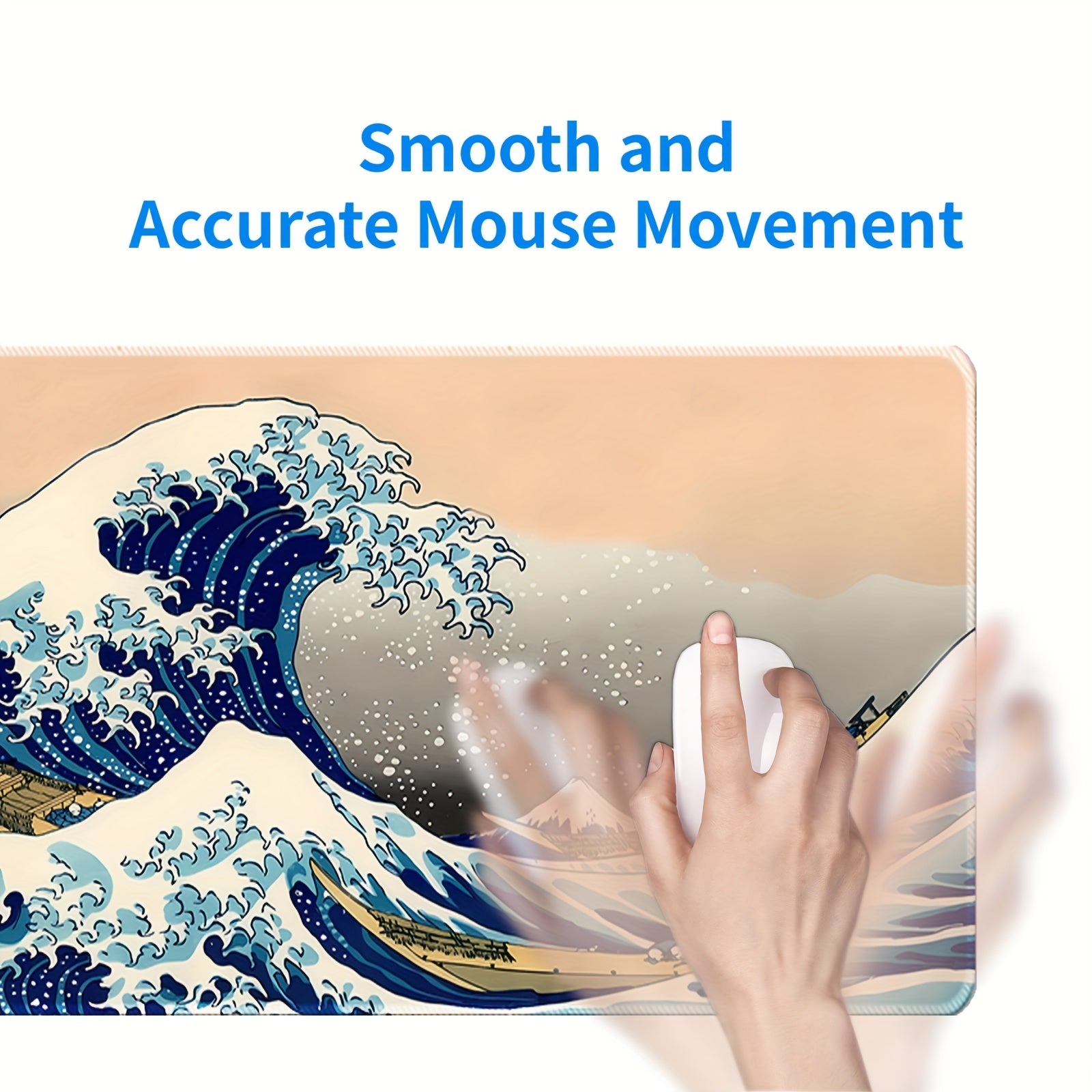 Japan Ukiyoe Sea Wave Mouse Pad XXL Kanagawa Desktop Pad