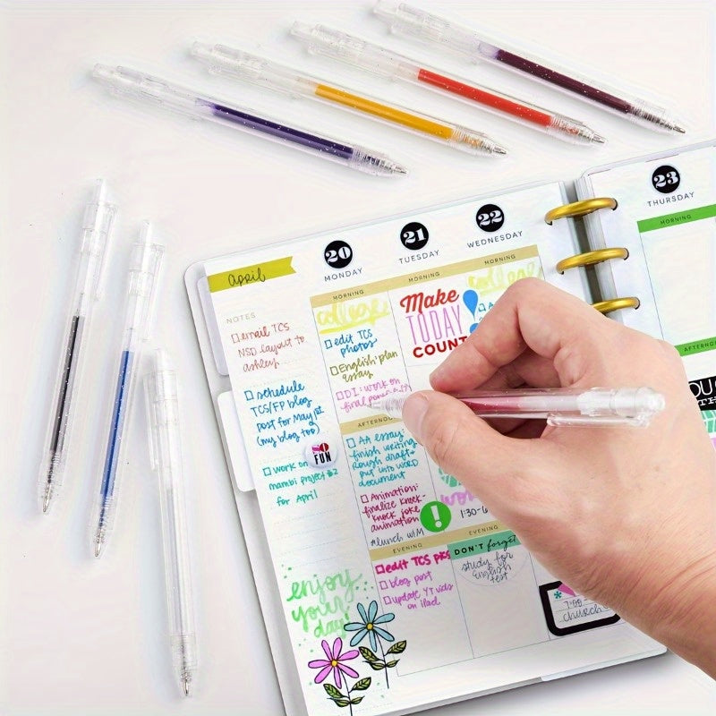 36pcs Glitter Gel Pen Set with Smooth Writing & Vibrant Colors for Journaling