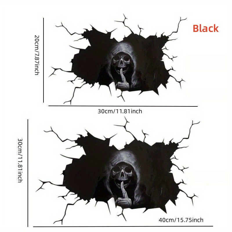 Halloween Window Stickers Scary Skeleton Decor Removable PVC Car Sticker