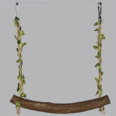 Solid Wood Parrot Swing Toy for Peony Cockatiel Budgerigar