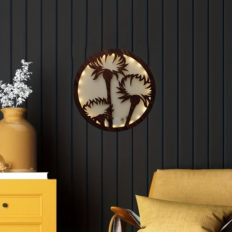 Retro Wooden Wall Decoration LED Light