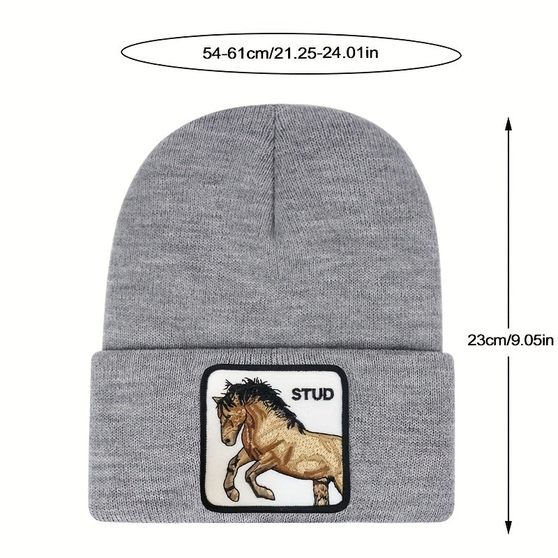 Horse Pattern Beanie Hat for Men