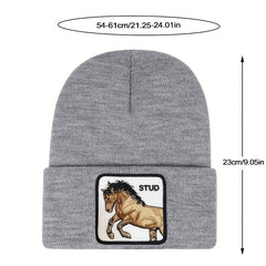 Horse Pattern Beanie Hat for Men
