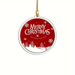 6pcs Christmas Acrylic Decorations Car Pendants Tree Pendants
