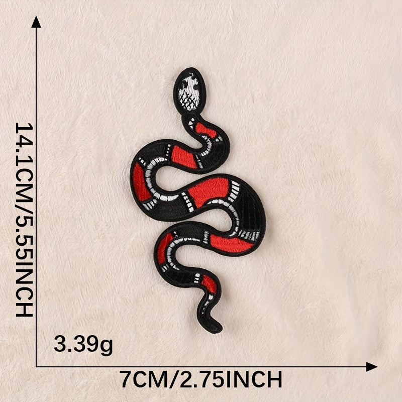 4pcs Boys Snake Flower Embroidery DIY Patch for Clothes B