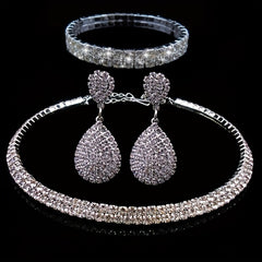 Exaggerated Wedding Jewelry Set Choker Necklace Earrings Bracelet
