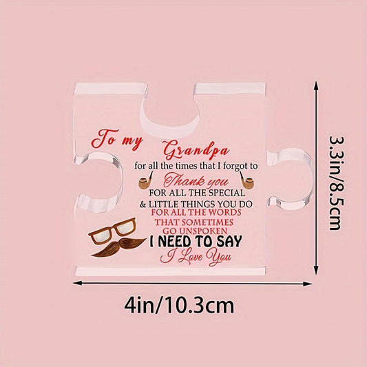 Grandfather's Acrylic Proverb Plaque Home Decor Gift