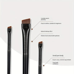 2pcs Angled Eyebrow & Eyeliner Brushes Set Slanted Eye Brow Tinting