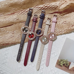 Rhinestone Studded Quartz Watch For Kids