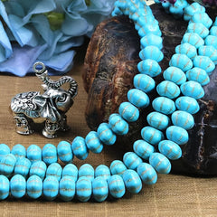 30Pcs Pumpkin Stone Turquoise Beads 6-12mm DIY Jewelry Making Women