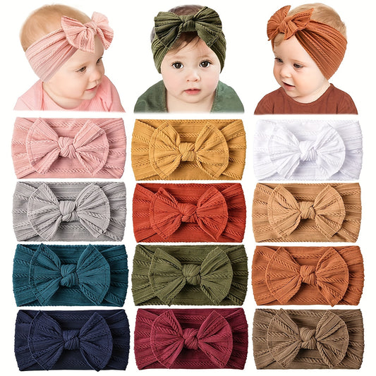 12-Pack Hair Accessories for Baby Girls - Headbands, Hairbands, Bows, Elastics