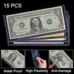 10pcs Currency PVC Coin Top Mount Sleeve Display Holder Clear