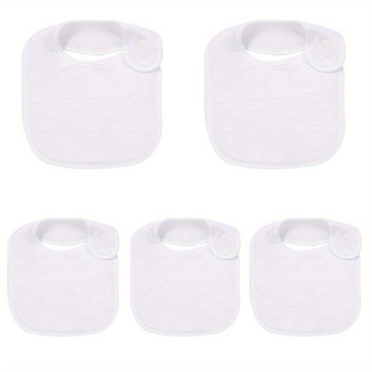 5pcs Organic Cotton Baby Bibs Adjustable Machine Washable