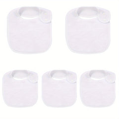 5pcs Organic Cotton Baby Bibs Adjustable Machine Washable
