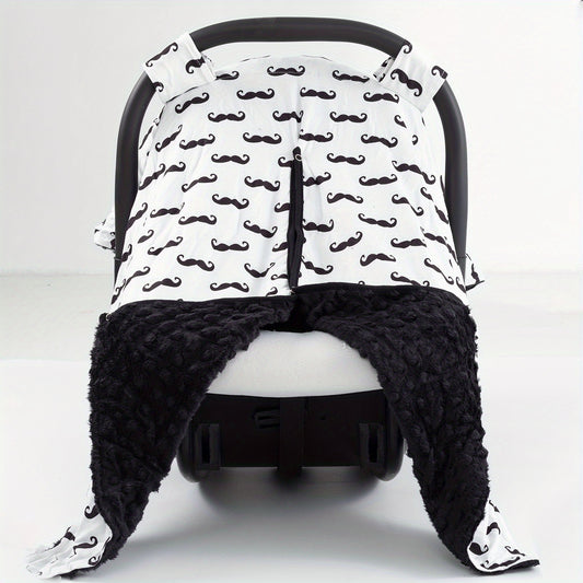 Toddler Girls Car Seat Sunshade with Big Beard Print