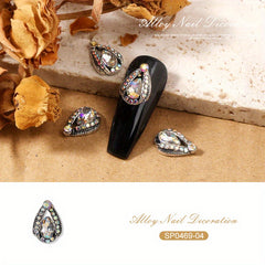 5 pcs 3D Crystal Nail Charms Large Rhinestones and Diamonds Silver Metal Charms