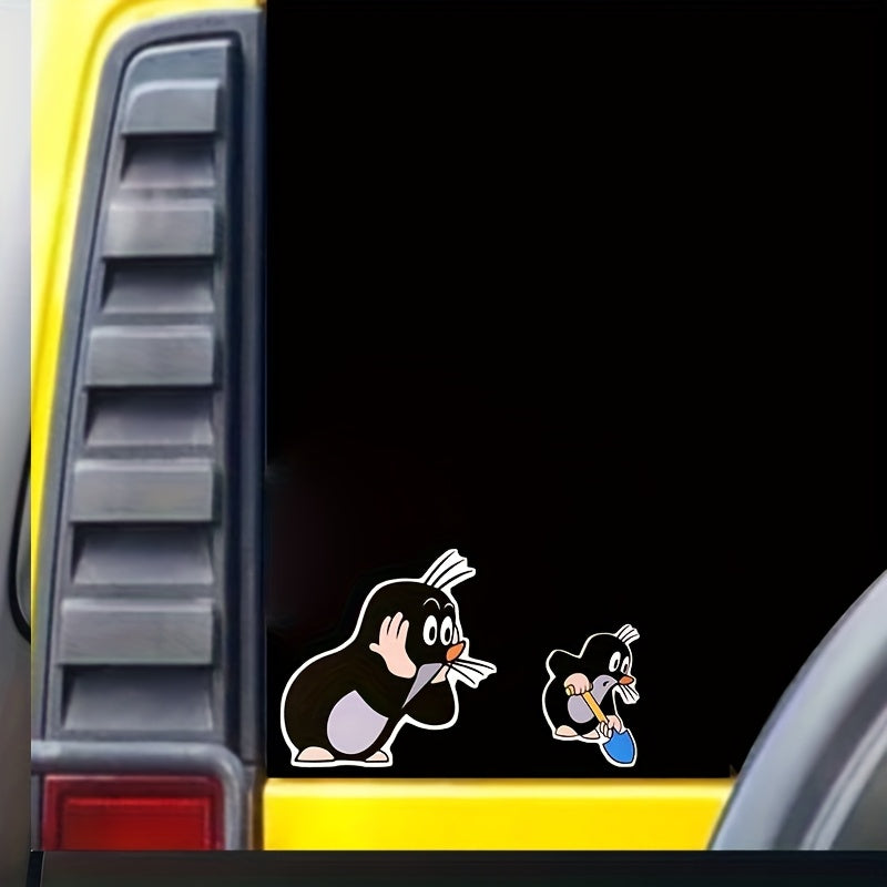 2 Little Mole Stickers Car Modification DRD Mouse Worship Retro