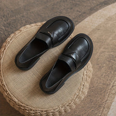 Women's Triangle Decor Loafers Slip On Walking Shoes