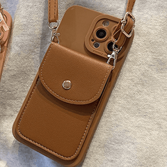 Pink Purple Anti Drop Phone Case Crossbody Lanyard For iPhone 14