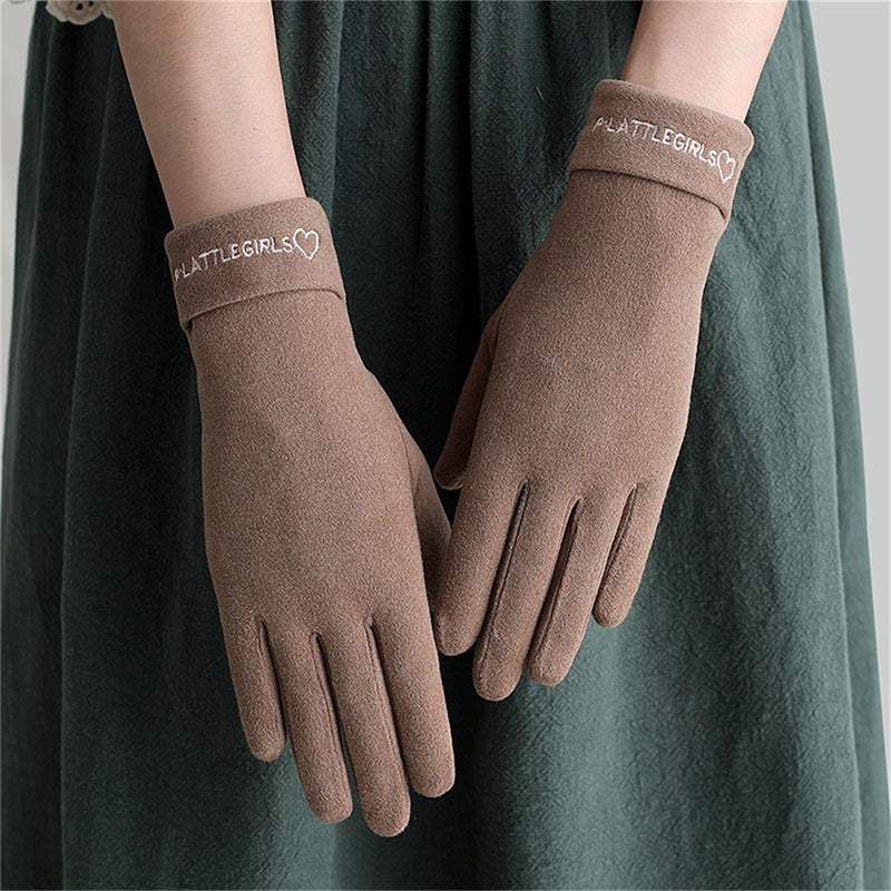 Women's Winter Velvet Touch Screen Gloves for Outdoor Cycling - Keep Warm