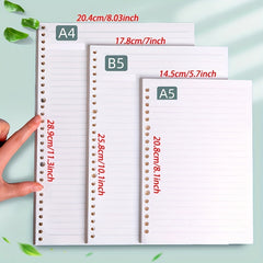 Loose Leaf Core Paper 60 Sheets 120 Pages 80g 26 Hole A5 B5 A4 Road Paper