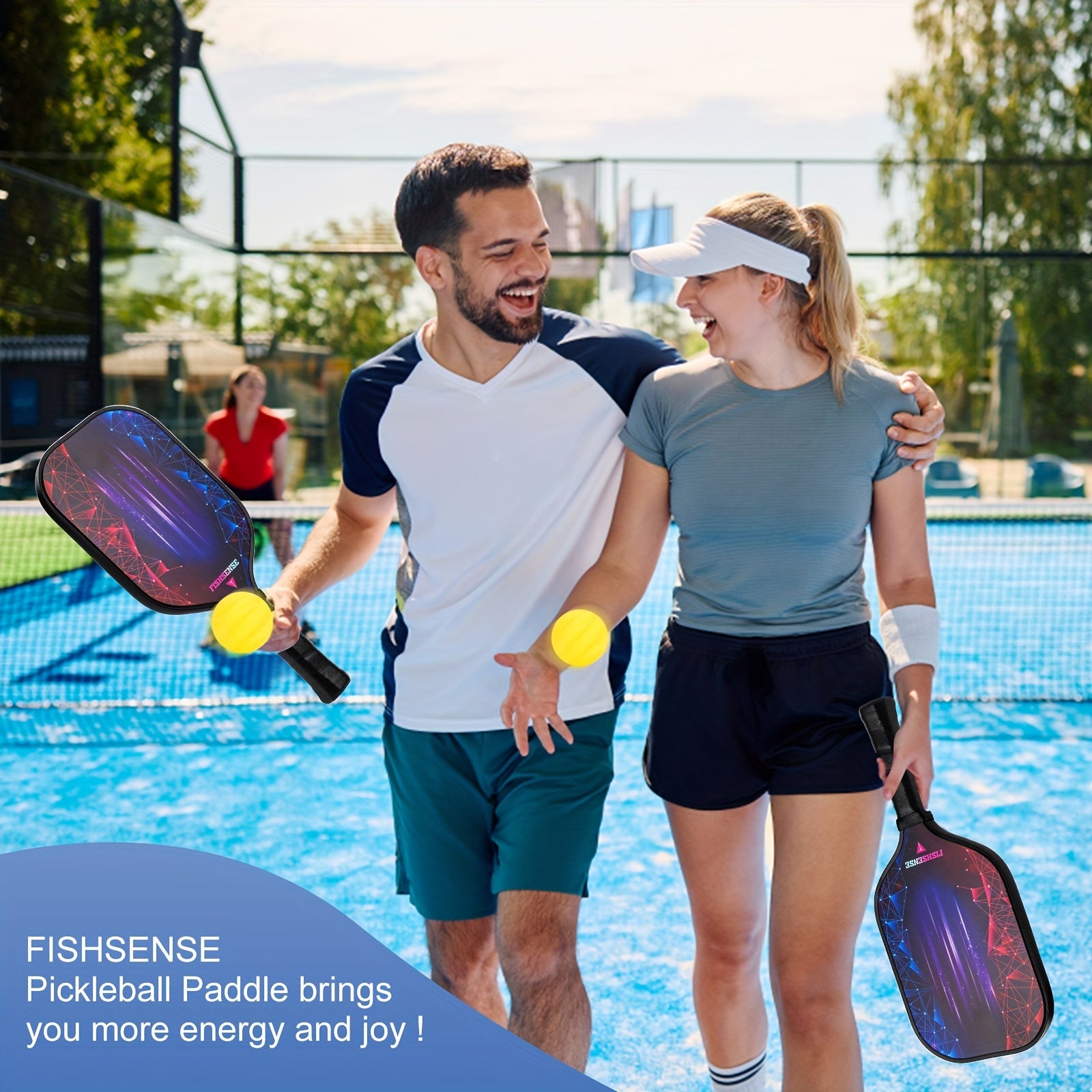 Carbon Fiber Pickleball Paddles Set of 2 Lightweight Rackets