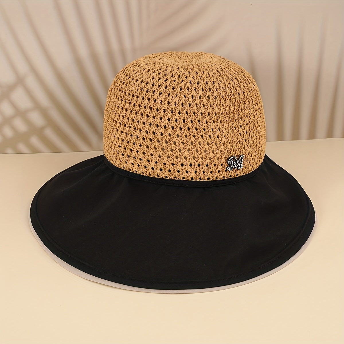 Wide Brim Breathable Sun Hat Stylish Block Hollow Crochet Bucket Hats