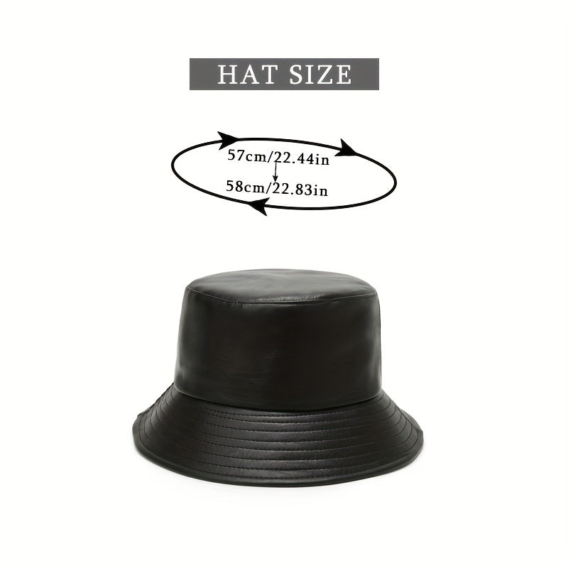 Soft Waterproof PU Bucket Hat Solid Basin Hat Lightweight Unisex Fisherman Cap