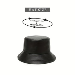 Soft Waterproof PU Bucket Hat Solid Basin Hat Lightweight Unisex Fisherman Cap