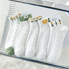 Floral Print Mesh Socks Low Cut Women's Stockings