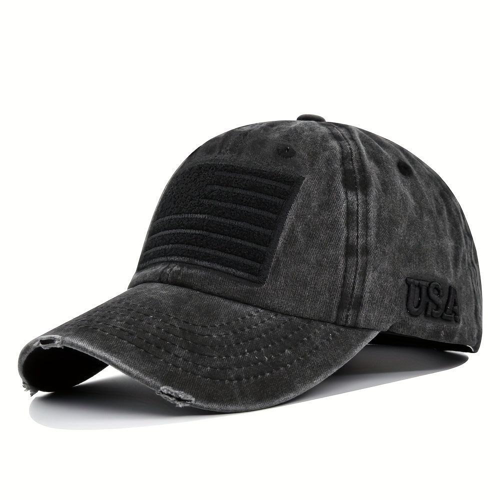 Distressed Baseball Cap 3D Embroidery Washed Dad Hat