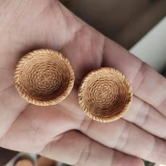 2pcs Mini Bamboo Weaving Fruit Basket for Doll House Decoration