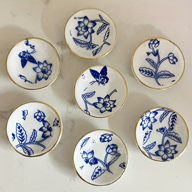 Chinese Style Ceramic Saucer for Dollhouse Decoration