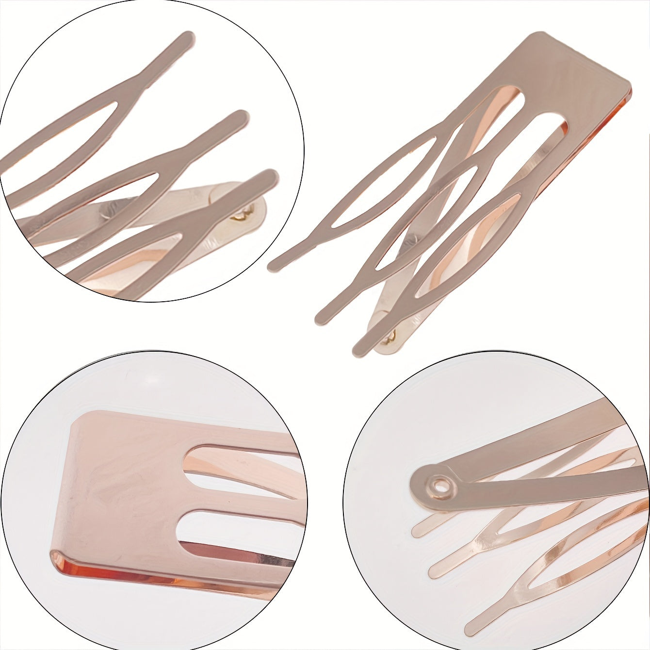 10pcs Three Pronged Snap Clip Hair Clip For Side Hair Bang