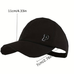 Embroidery Ponytail Visor Hat Solid Casual Sun Hat