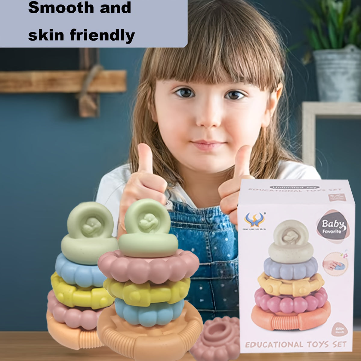Soft Stack Blocks Ring Stacking Toys for Babies Non Toxic Plastic
