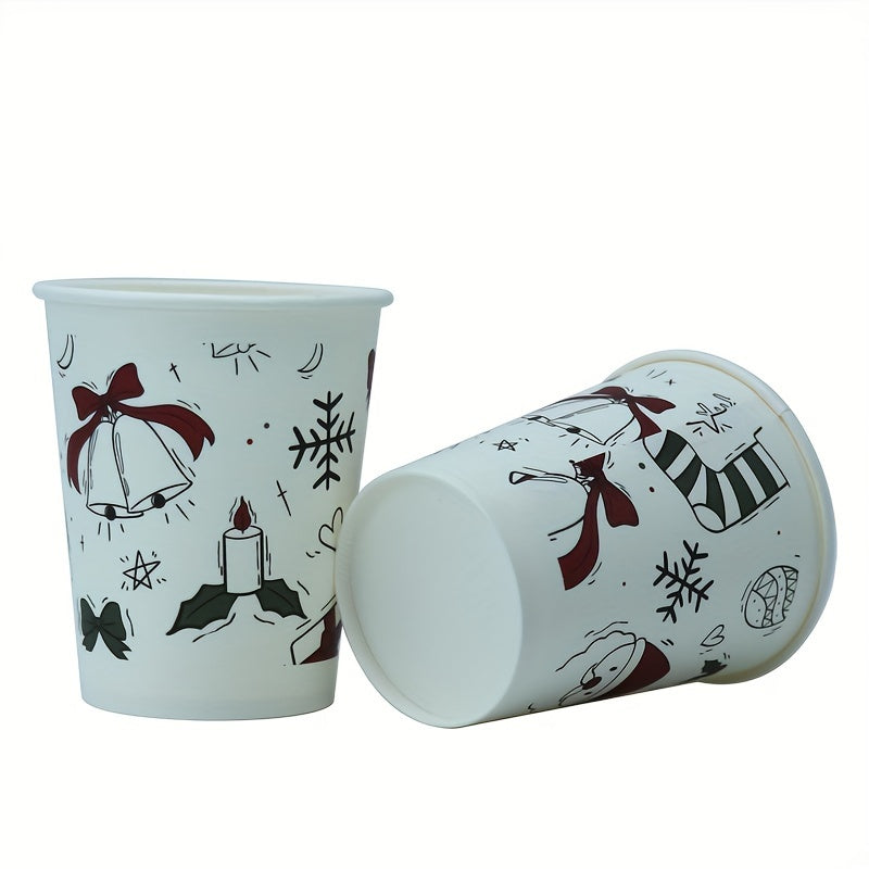 10pcs Christmas Disposable Paper Cup 9oz For Party Gatherings