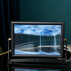 Rotatable Moving Sand Art Painting Glass Deep Sea Sandscape Quicksand Hourglass