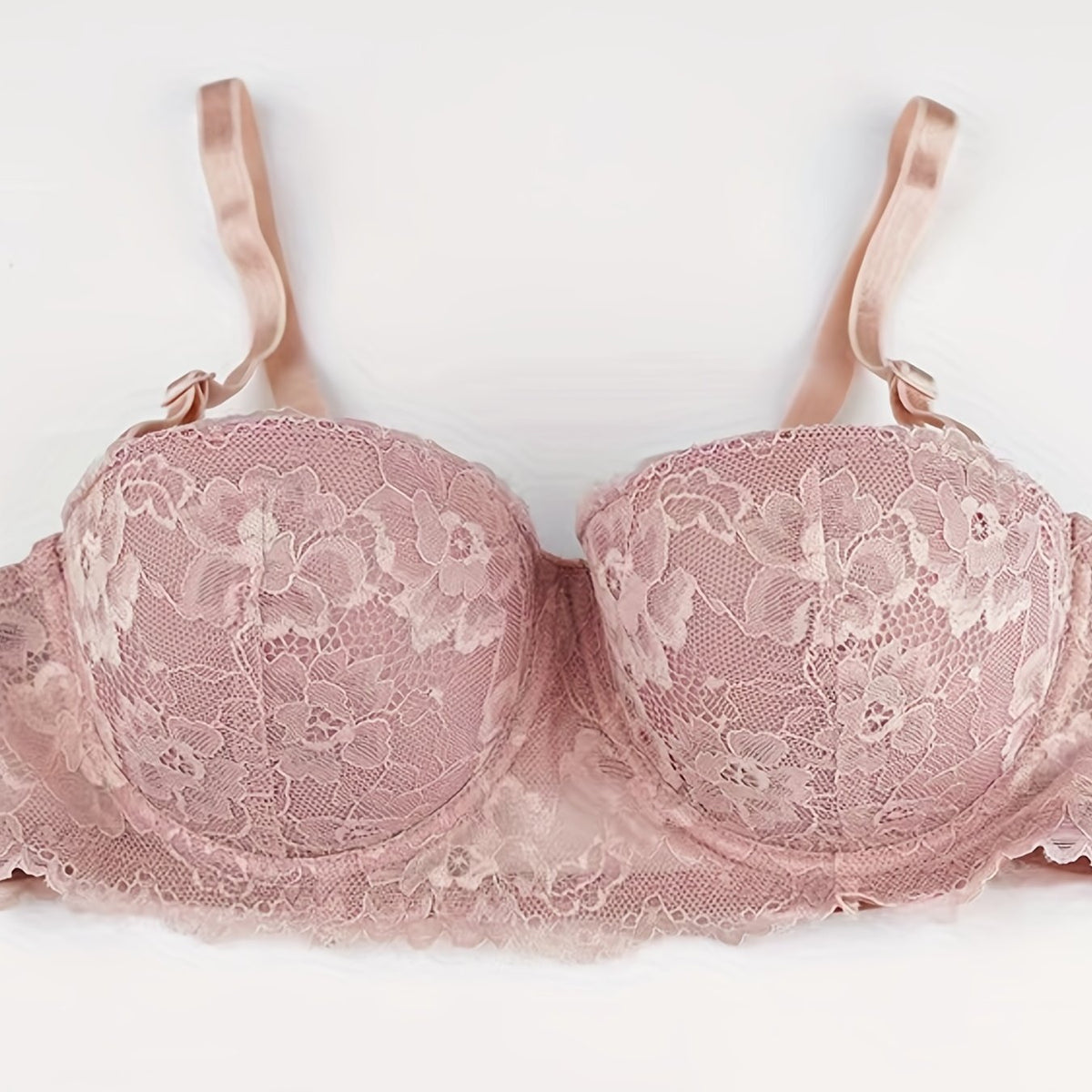 Contrast Lace Push Up Bra Comfy & Breathable Women's Lingerie