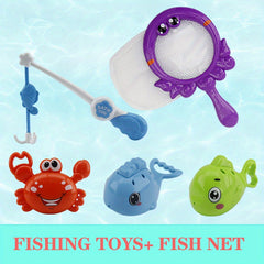 Kids Fishing Bath Toy Set with Fish Net and Spray Fish