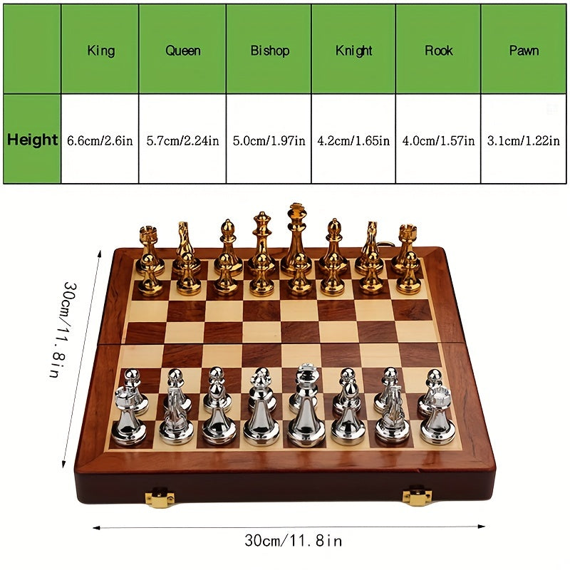 Solid Wood Chess Set with Metal Weighted Pieces