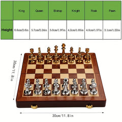 Solid Wood Chess Set with Metal Weighted Pieces